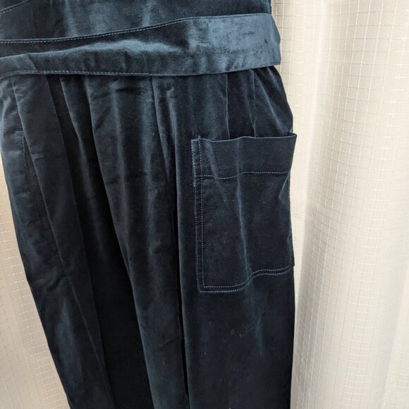 NWT Maeve Velvet Halter Style Sleeveless Cropped Jumpsuit, Size 10, Turquoise - Picture 8 of 13